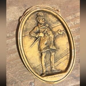 Vintage A. Osborne “Mr. Micawber” Dickens Character Wall Plaque – England 1940s